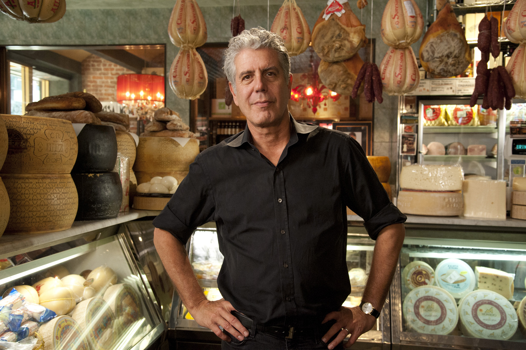 Anthony Bourdain is seen in a photo from the production of "Mob Week on AMC" in New York, NY on June 22, 2012. David E. Steele/AMC