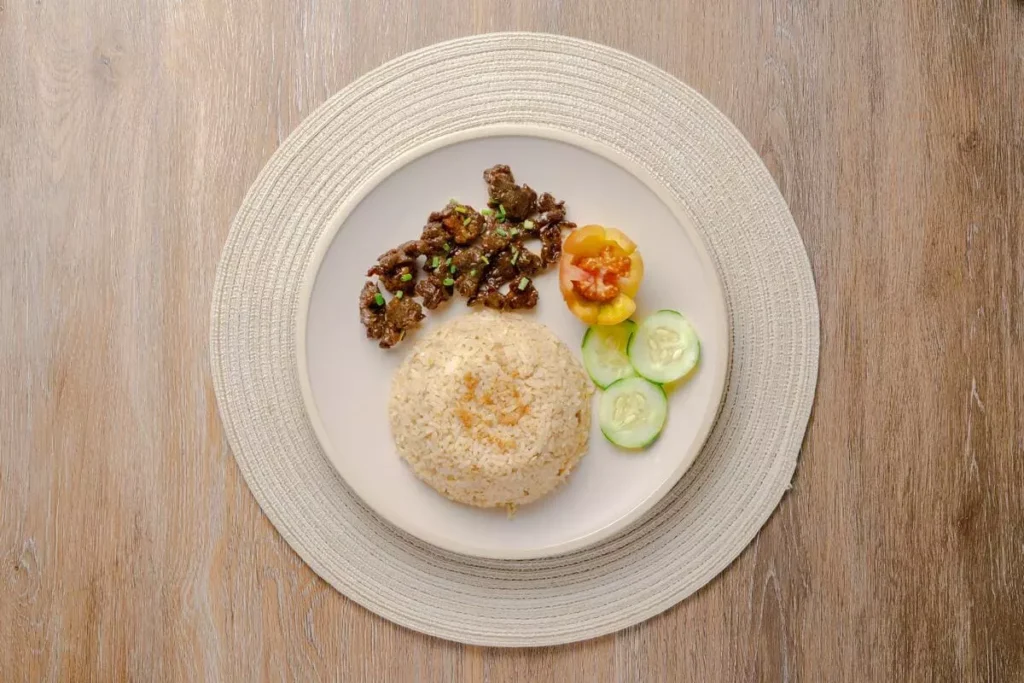 Рецепт жареного риса с чесноком
