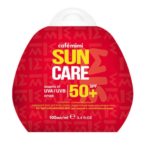 Солнцезащитный водостойкий крем для лица и тела SPF50 Cafe mimi